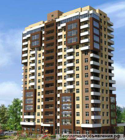 В новостройке 1-к квартира 45 м² на 9 этаже 16-этажного кирпичного дома