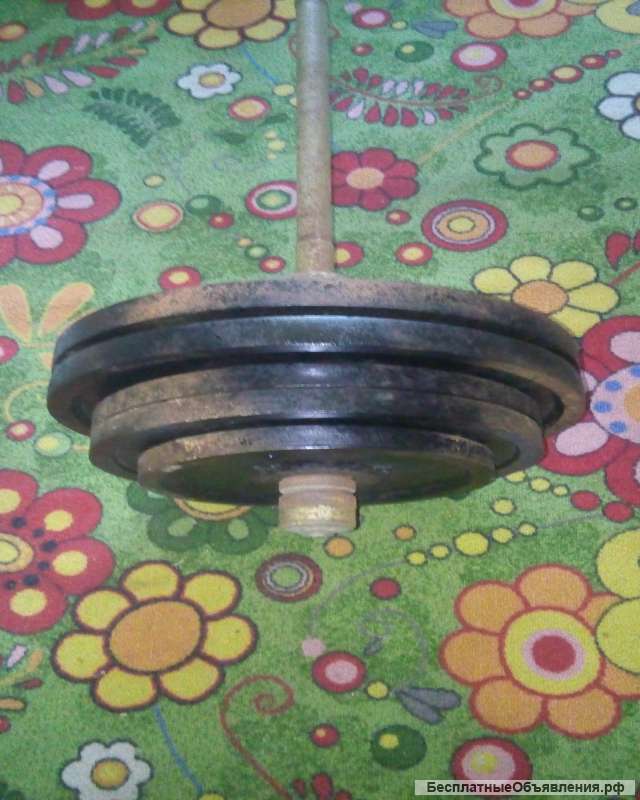 Штанга с металлическими блинами