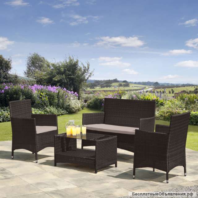 Комплект мебели ИЗ ИСК. РОТАНГА AFM-2025B BLACK