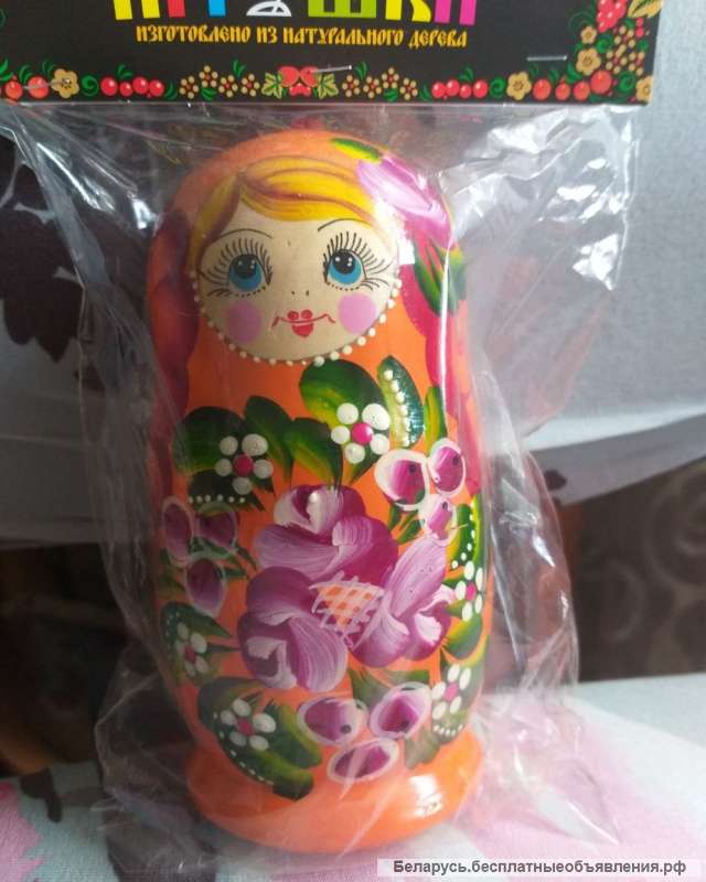 Матрешка деревянная высотой 14см