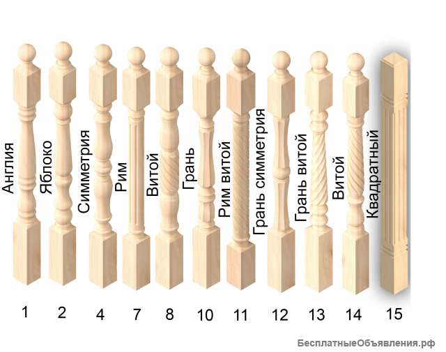 Элементы лестниц балясины, столбы, колонны