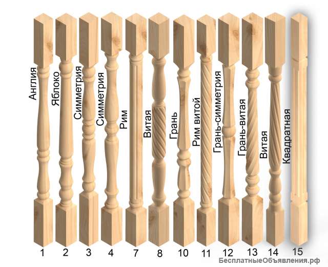 Элементы лестниц балясины, столбы, колонны