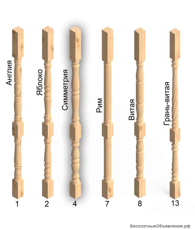 Элементы лестниц балясины, столбы, колонны