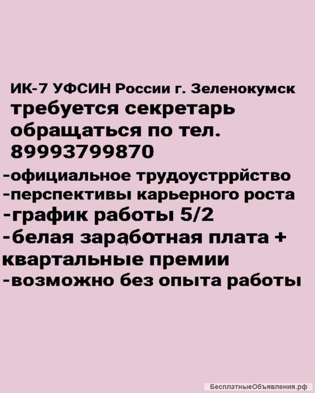 Секретарь руководитель ИК номер 7
