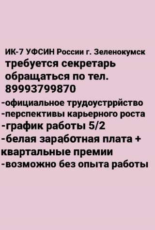 Секретарь руководитель ИК номер 7