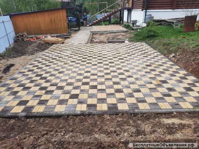 Укладка Тротуарной плитки, Брусчатки