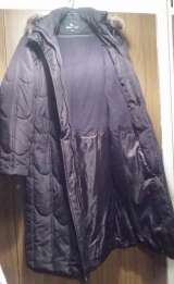 Пальто демисезонное на синтепоне с капюшоном, р54-56