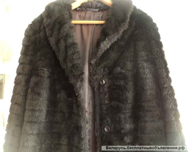 Шуба искусственная, г.Калуга, р.50-52, черная, советская