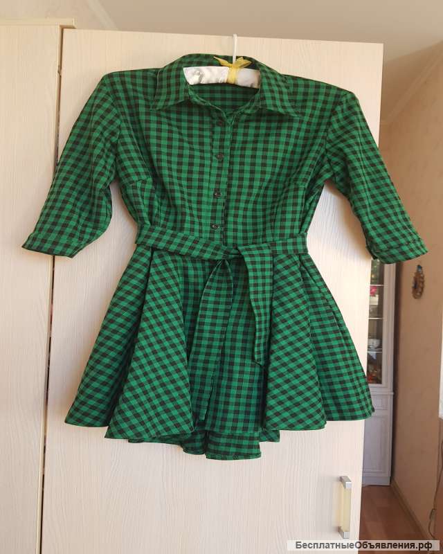 Ассиметричное платье в клетку