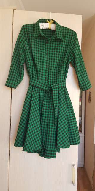 Ассиметричное платье в клетку