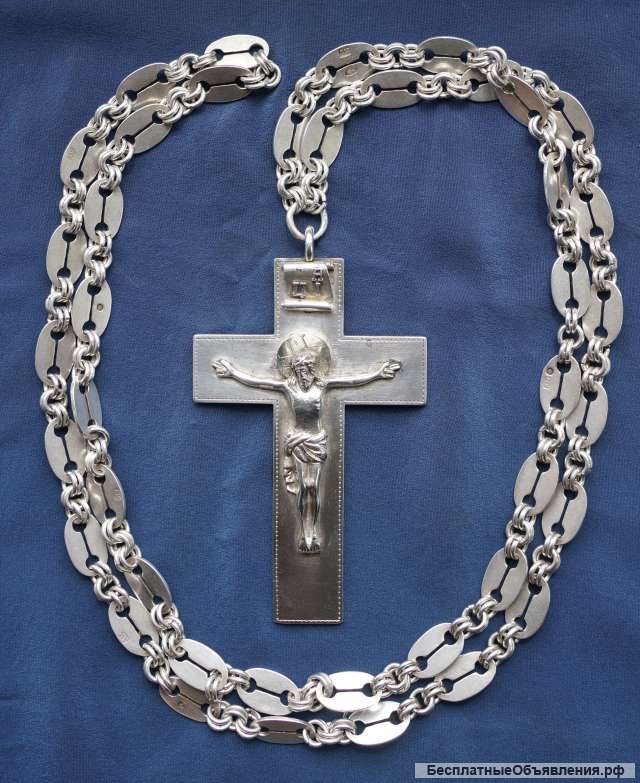 Старинный наградной протоиерейский крест. Мастерская Пейсахова Григория. С-Петербург, конец XIX века