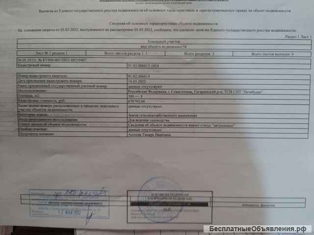 Земельный участок в Севастополе (Камышовое шоссе (объездная), СТ Незабудка) ровный, пр