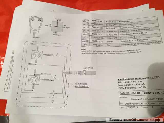 Система управления гидравликой Джойстик JC+Контроллер STU