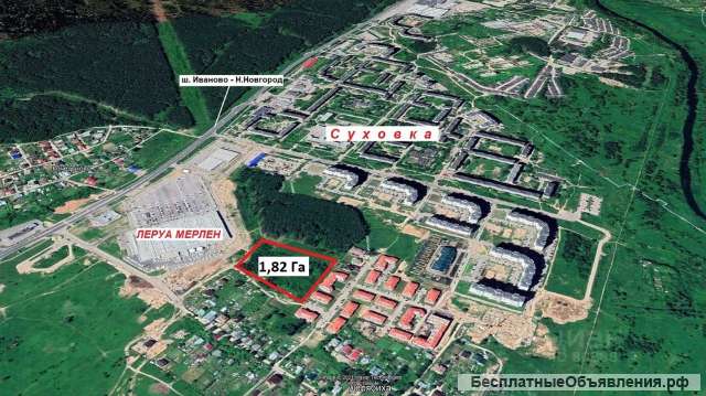 Участок пром. земли 1,82 Га в Иванове (Суховка)