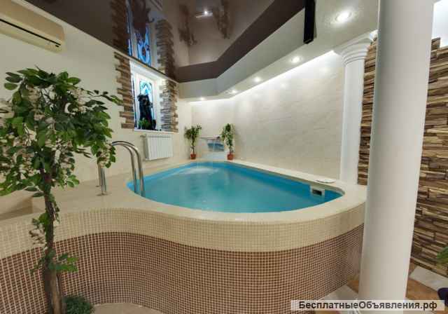 Сауна с бассейном. Финская и турецкая баня