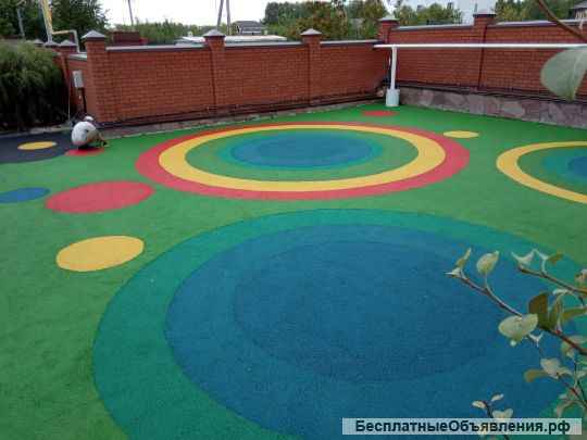 Укладка бесшовных резиновых покрытий