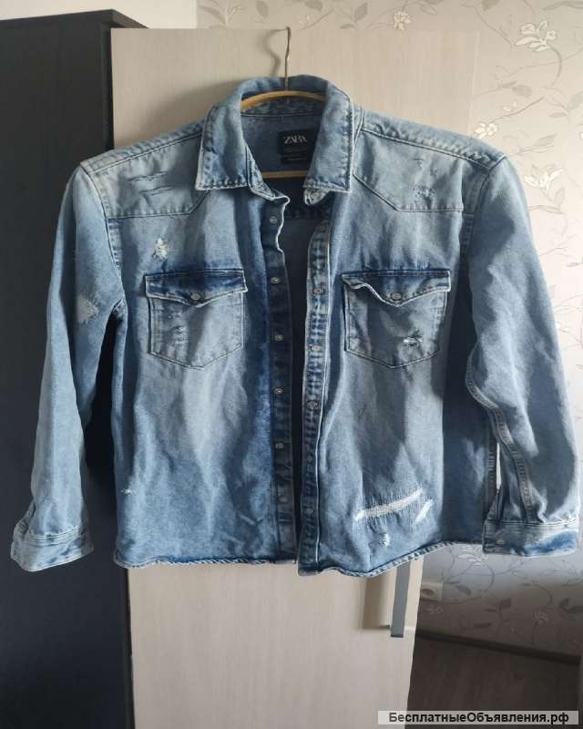 Джинсовая рубашка zara
