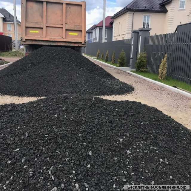 Укладка асфальтной крошкой