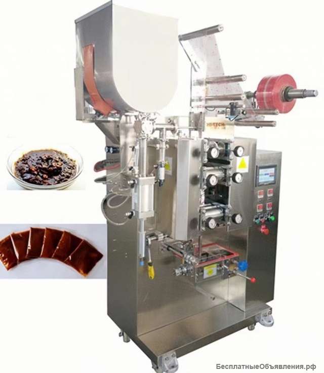 Станок для упаковки пастообразных в пакетах трехстороннего запечатывания