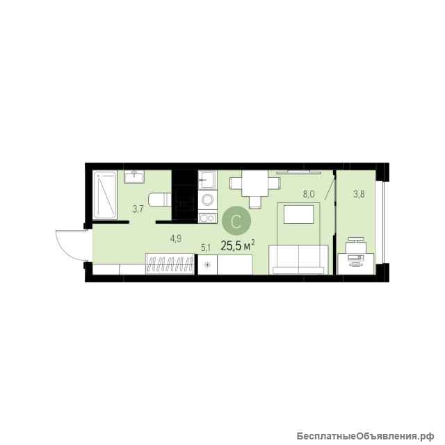 Квартира-студия комфорт Тюмень