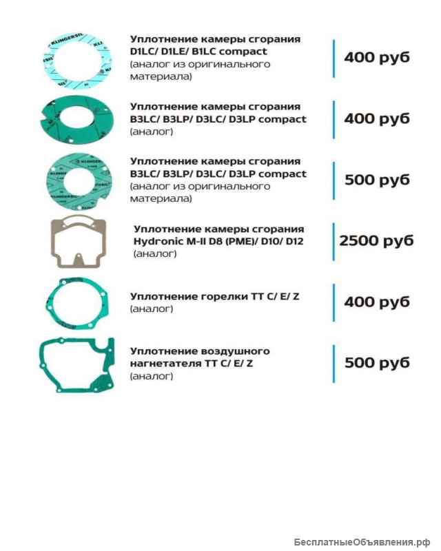 Уплотнители и испарительные сетки для Webasto и Eberspacher