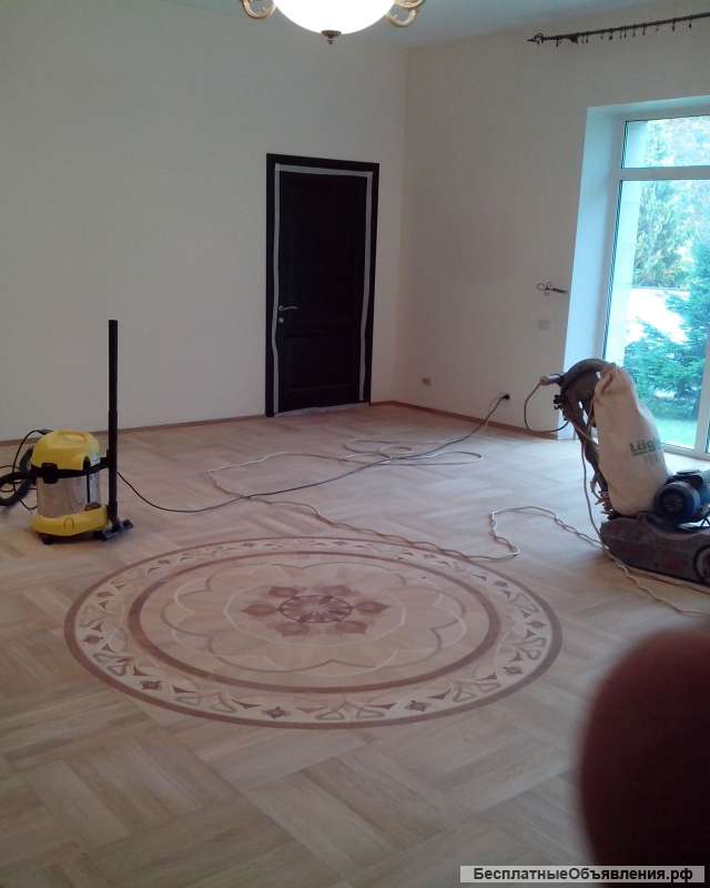 Циклевка, шлифовка, ремонт, укладка паркета