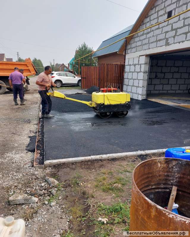 Асфалтирование укладка крошка асфальтовой