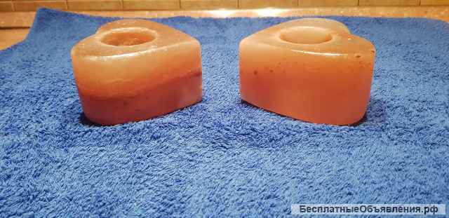 Подсвечники из гималайской розовой соли