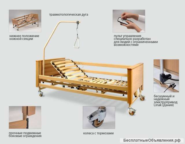 Функциональная кровать для лежачих больных (Германия)