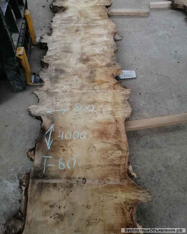 Слэбы из дуба, бука, тополя, вербы, капового карагача, ясеня