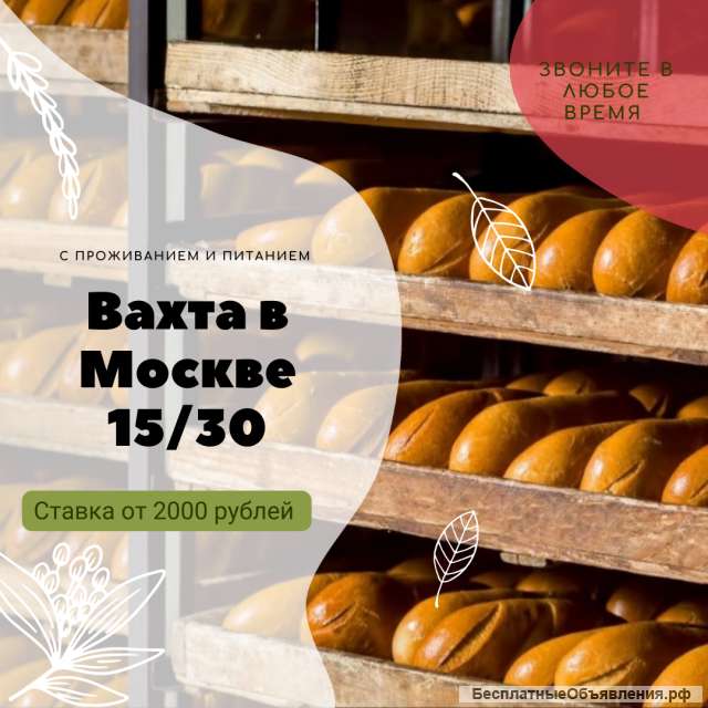 Упаковщик на вахту с проживанием и питанием в Москве