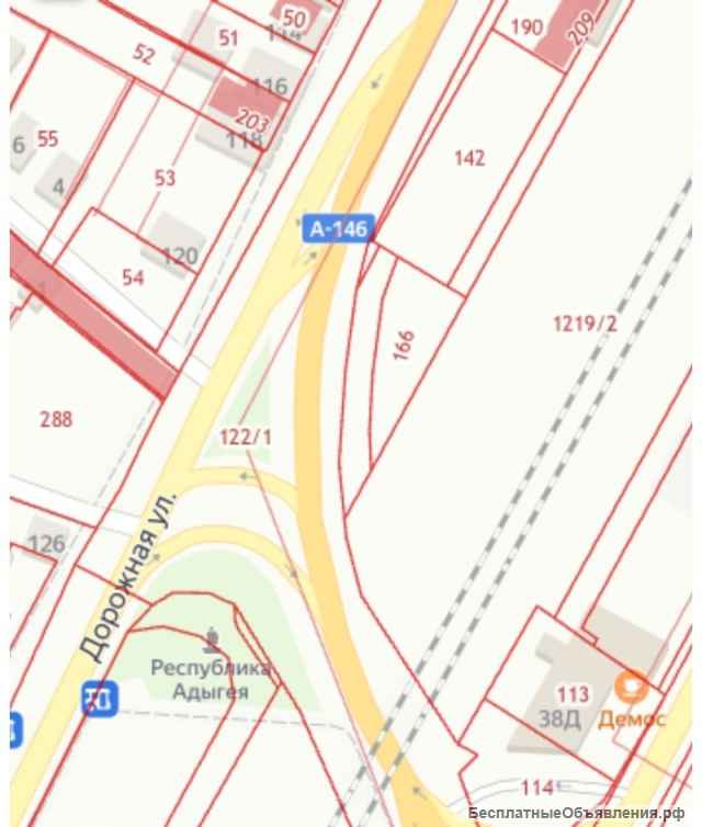 Участок, 4,46 сот., п. Яблоновский, ул. Дорожная