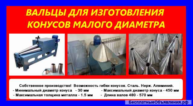 Вальцы для конусов из листового металла