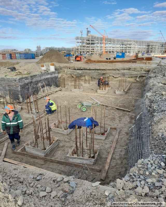 Требуются Монтажники, бетонщики, плотники, арматурщики, подсобные рабочие