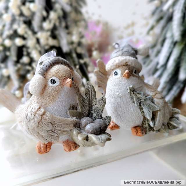 Елочная игрушка птичка ассортимент