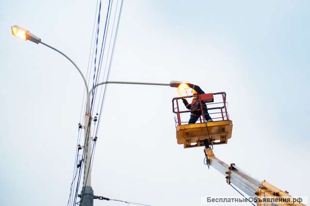 Монтаж уличного освещения, подсветки фасадов зданий, светодиодов