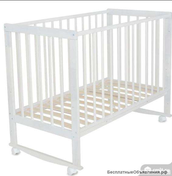 Кровать детская Babyton колесо-качалка Белый