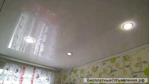 Натяжные потолки, слив воды, ремонт полотна