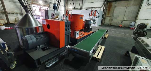 Линия грануляции мягких отходов SJ2 150/150 SКGM+ с компактором и водо-кольцевой резкой