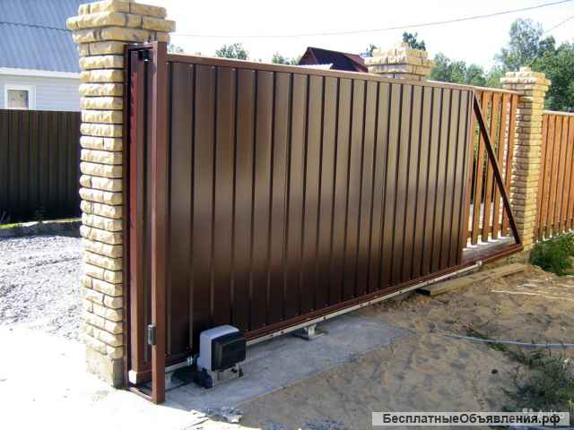 Монтаж откатных ворот