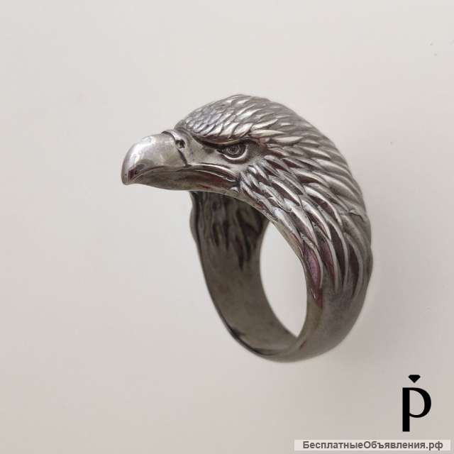 Кольцо Печатка Орел Серебро Чернение