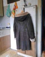 Дубленка женская с капюшоном, 40-42 размер