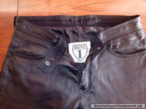 Кожаные черные классические штаны