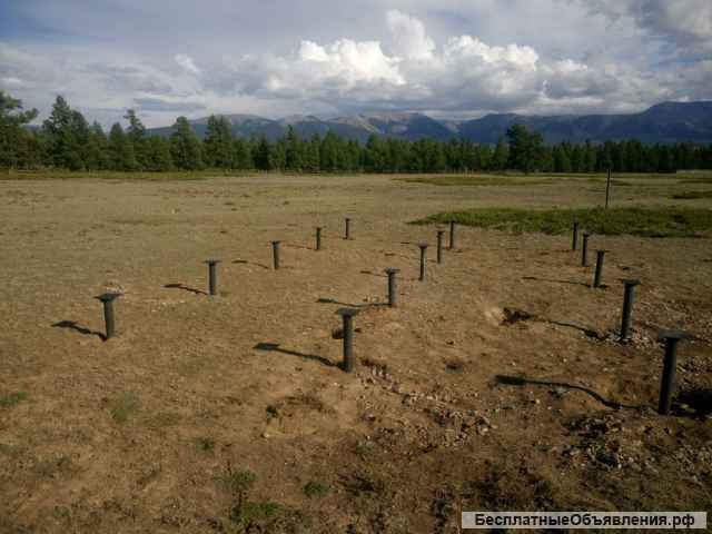 Монтаж свайно-винтового фундамента