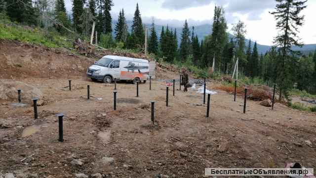 Монтаж свайно-винтового фундамента