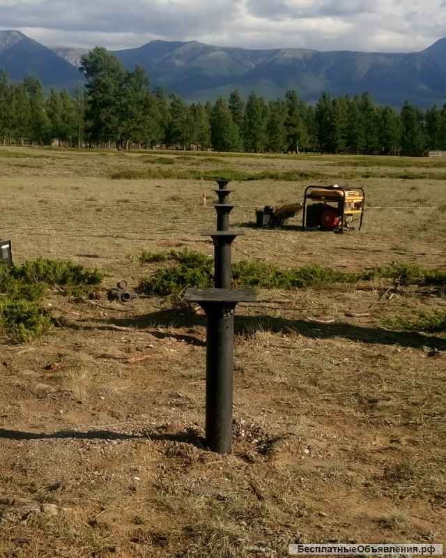 Монтаж свайно-винтового фундамента