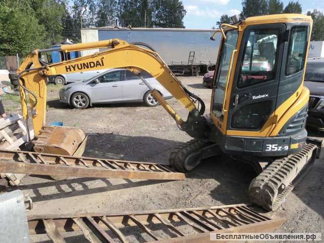Миниэкскаватор Hyundai 35, 4 т, 2020 г, 2500 м/ч, 3 ковша