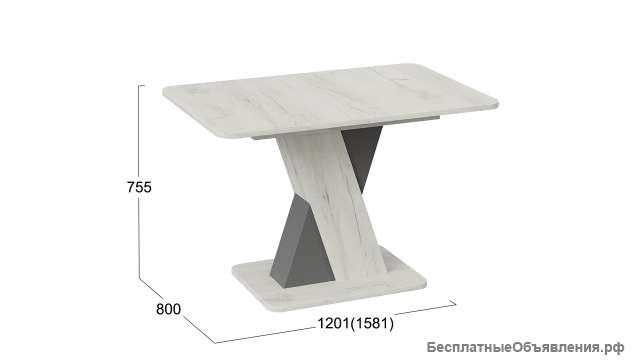 Стол обеденный раздвижной «Люксембург» Тип 3