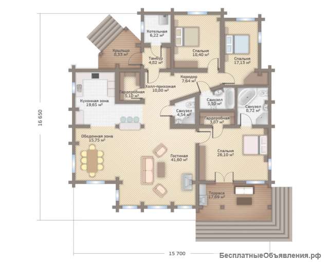 Дом из клееного бруса 222м2