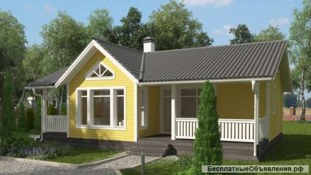 Дом из клееного бруса 66,1м2 + две террасы